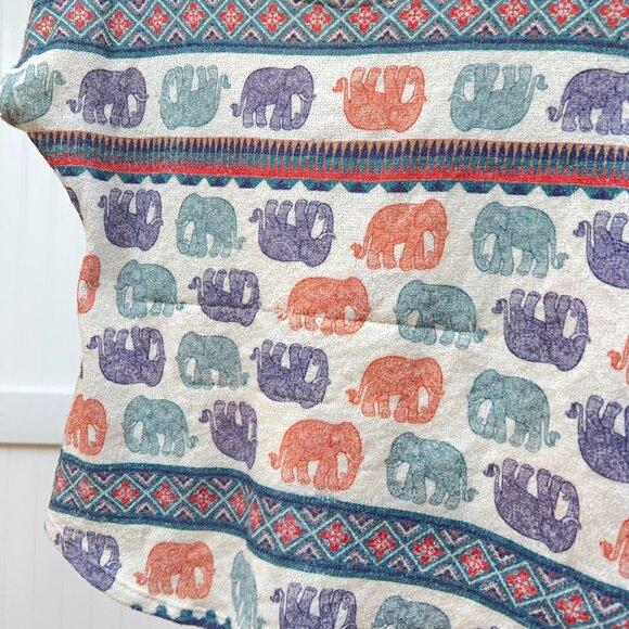 Gage Women's Multicolor Elephant Print Short Sleeve Tee Top S - Boho Chic - Picture 4 of 8